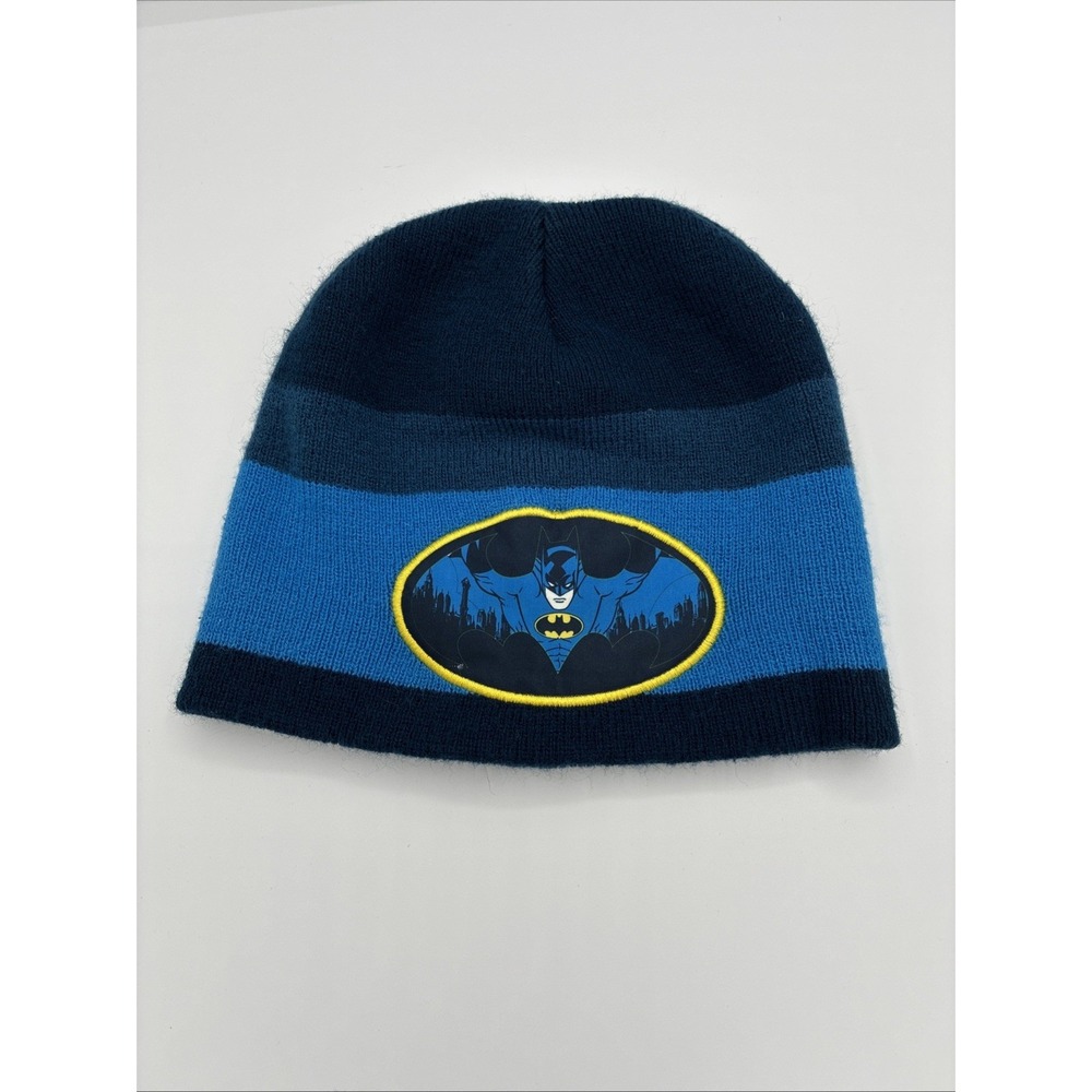 Batman Beanie Winter Hat Blue DC Comics One Size Fits Most